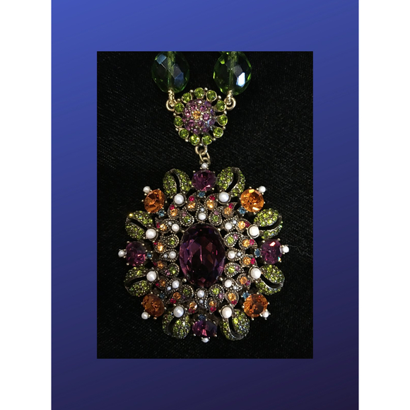 HEIDI DAUS “Endless Beauty” Beaded Pearl/Crystal Drop Pendant Necklace, NWOT - Picture 5 of 5